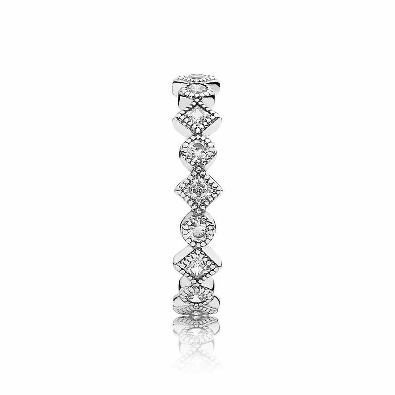 Pandora AlluStackable Ring Brilliant Princess Stackable Ring Sale NZ, Sterling Silver (785613-WZI)